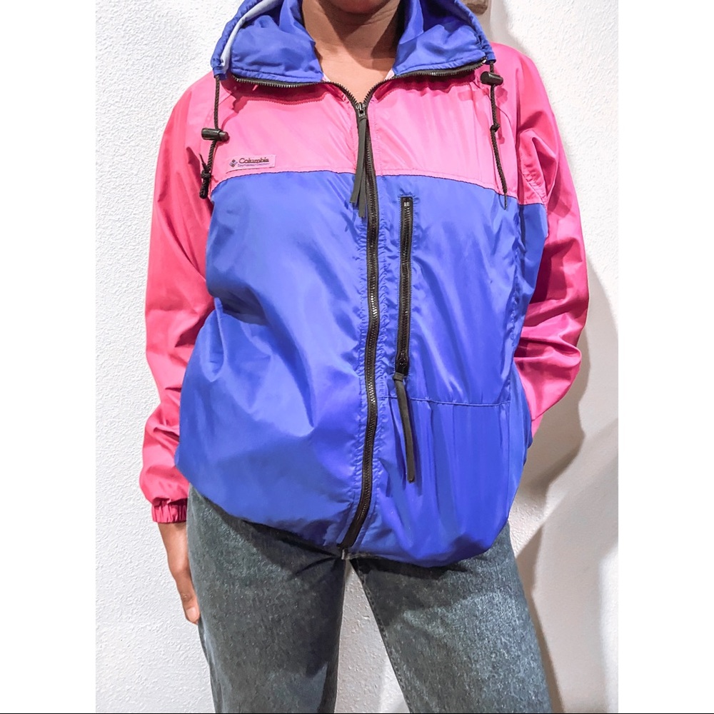 Vintage Columbia 90’s Neon Color-block Jacket